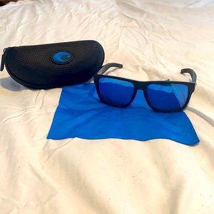 Black Costas, with glasses case, and lens wipe.